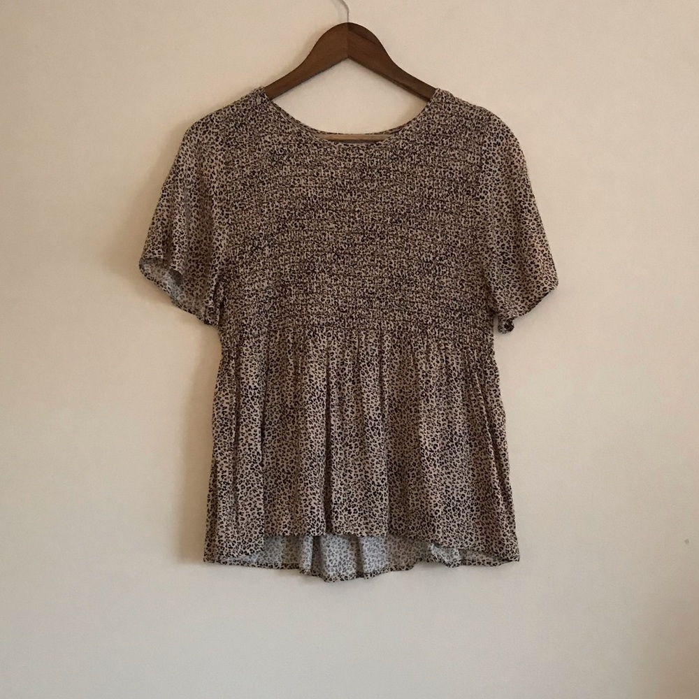 Cheetah Peplum Babydoll Top